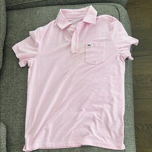 Vineyard Vines Pink Striped Polo Shirt